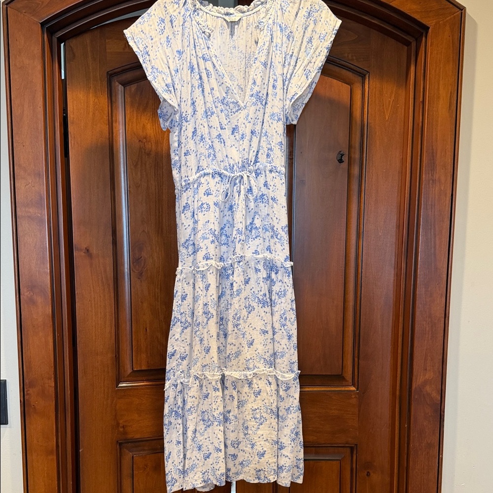 Rails Ivory and Azure Floral Midi Dress